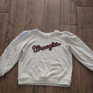 Wrangler Kids White Sweatshirt with Pink Logo